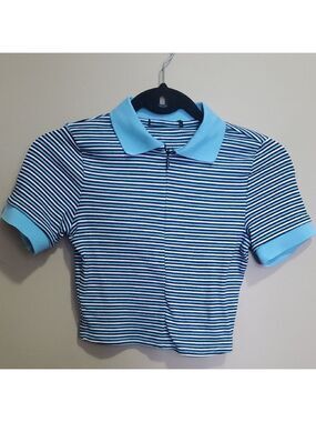Blue Striped Polo Shirt Size Small